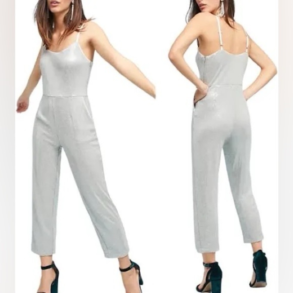 Anthropologie (Ett:Twa) Gray Sequin Women's Jumpsuit